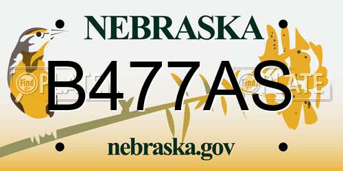 B477AS Nebraska License Plate