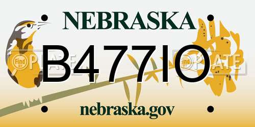 B477IO Nebraska License Plate