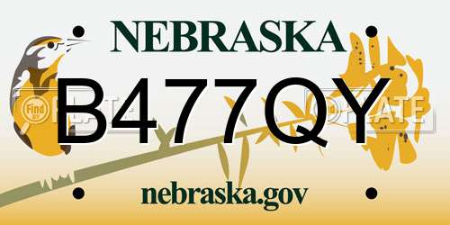 B477QY Nebraska License Plate