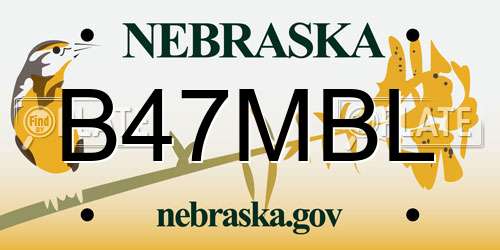 B47MBL Nebraska License Plate