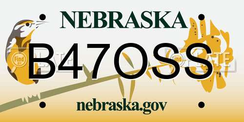 B47OSS Nebraska License Plate