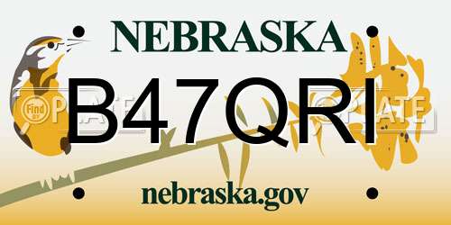 B47QRI Nebraska License Plate