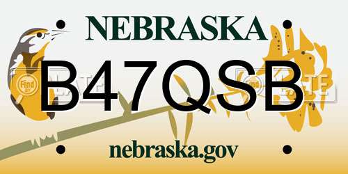 B47QSB Nebraska License Plate