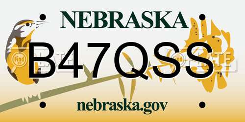B47QSS Nebraska License Plate