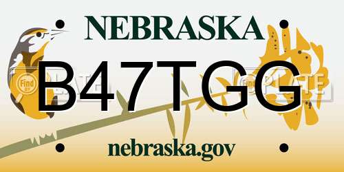 B47TGG Nebraska License Plate