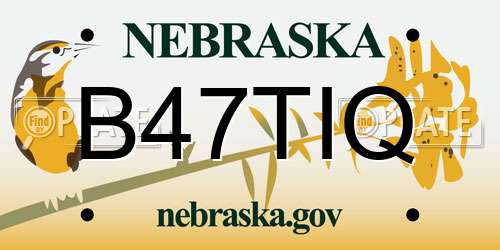 B47TIQ Nebraska License Plate