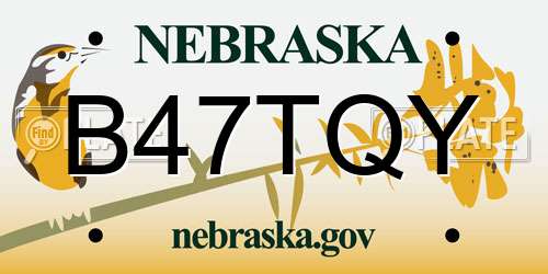 B47TQY Nebraska License Plate