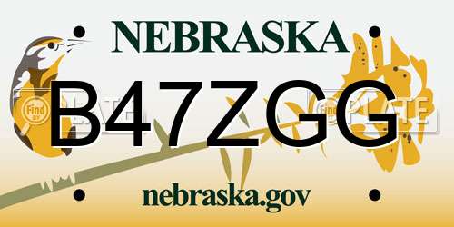 B47ZGG Nebraska License Plate