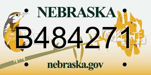 B484271 Nebraska License Plate