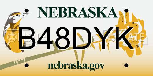 B48DYK Nebraska License Plate