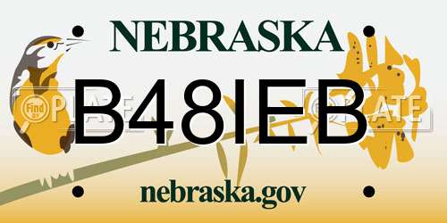 B48IEB Nebraska License Plate
