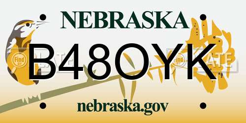 B48OYK Nebraska License Plate