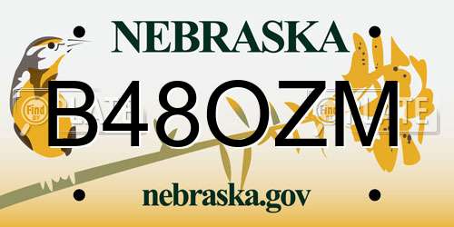 B48OZM Nebraska License Plate