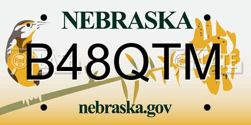 B48QTM Nebraska License Plate