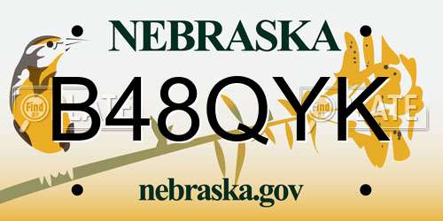 B48QYK Nebraska License Plate