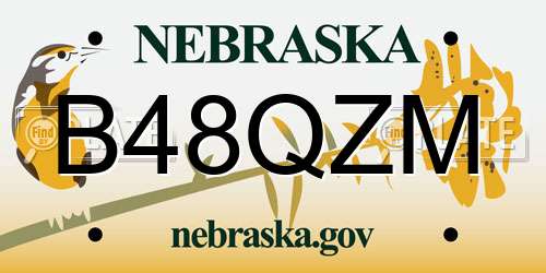 B48QZM Nebraska License Plate