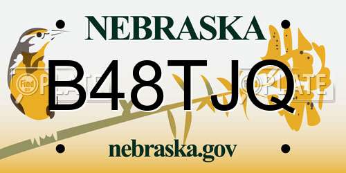 B48TJQ Nebraska License Plate