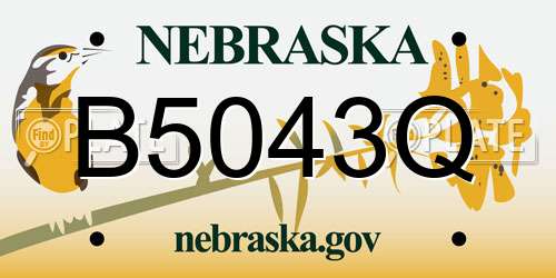 B5043Q Nebraska License Plate