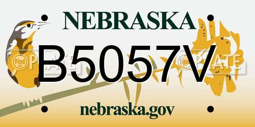 B5057V Nebraska License Plate