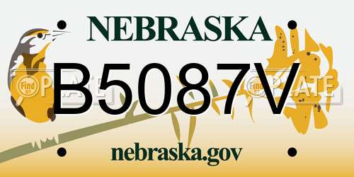 B5087V Nebraska License Plate