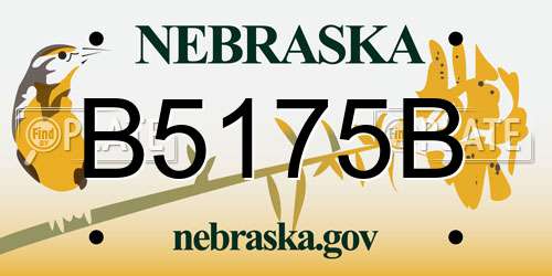 B5175B Nebraska License Plate