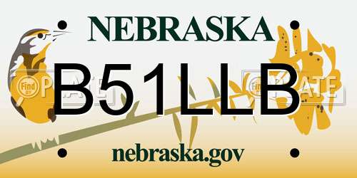 B51LLB Nebraska License Plate