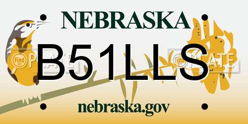 B51LLS Nebraska License Plate