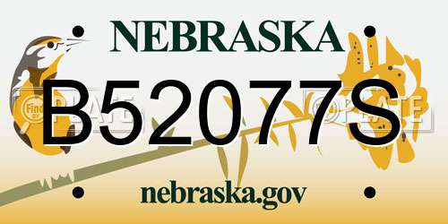 B52077S Nebraska License Plate