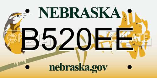 B520EE Nebraska License Plate