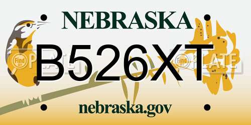 B526XT Nebraska License Plate