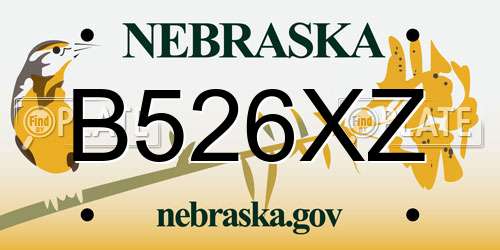 B526XZ Nebraska License Plate