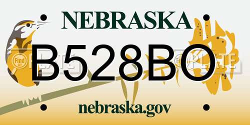 B528BO Nebraska License Plate