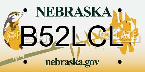 B52LCL Nebraska License Plate