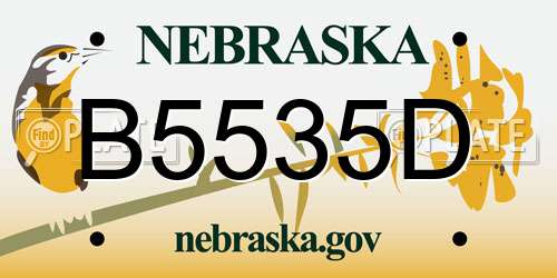 B5535D Nebraska License Plate