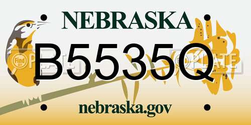 B5535Q Nebraska License Plate