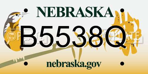 B5538Q Nebraska License Plate