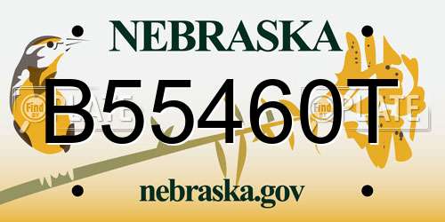 B55460T Nebraska License Plate
