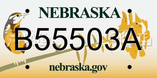 B55503A Nebraska License Plate