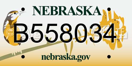 B558034 Nebraska License Plate