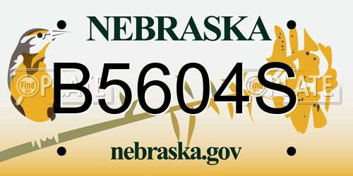 B5604S Nebraska License Plate