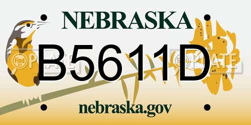 B5611D Nebraska License Plate