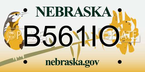 B561IO Nebraska License Plate