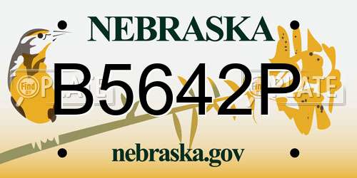 B5642P Nebraska License Plate