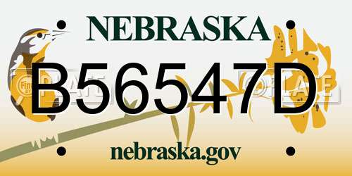 B56547D Nebraska License Plate
