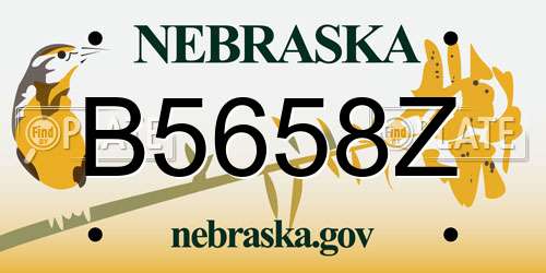 B5658Z Nebraska License Plate