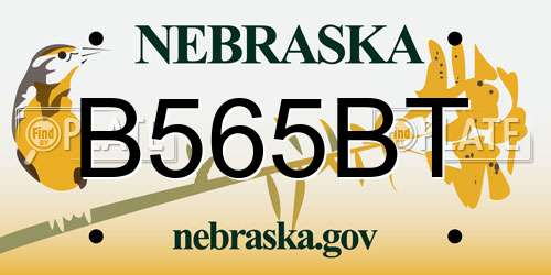 B565BT Nebraska License Plate