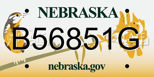 B56851G Nebraska License Plate