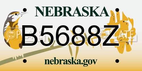 B5688Z Nebraska License Plate