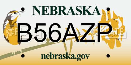 B56AZP Nebraska License Plate