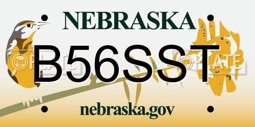 B56SST Nebraska License Plate